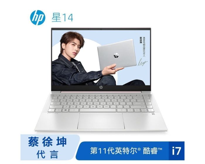 【蔡徐坤代言】 惠普(HP)星14-dv0011TX 14英寸轻薄窄边框笔记本电脑(Windows 10 家庭版 i7-1165G7 16G 512GSSD MX450 2G独显 72%NTSC)初恋粉 )