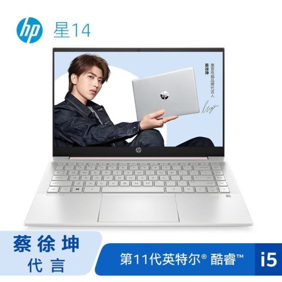 【蔡徐坤代言】惠普(HP)Pavilion星 14-dv0004TX 14英寸轻薄窄边框笔记本电脑(Windows 10 家庭版/i5-1135G7 16G 512GSSD MX450 2G独显 初恋粉)