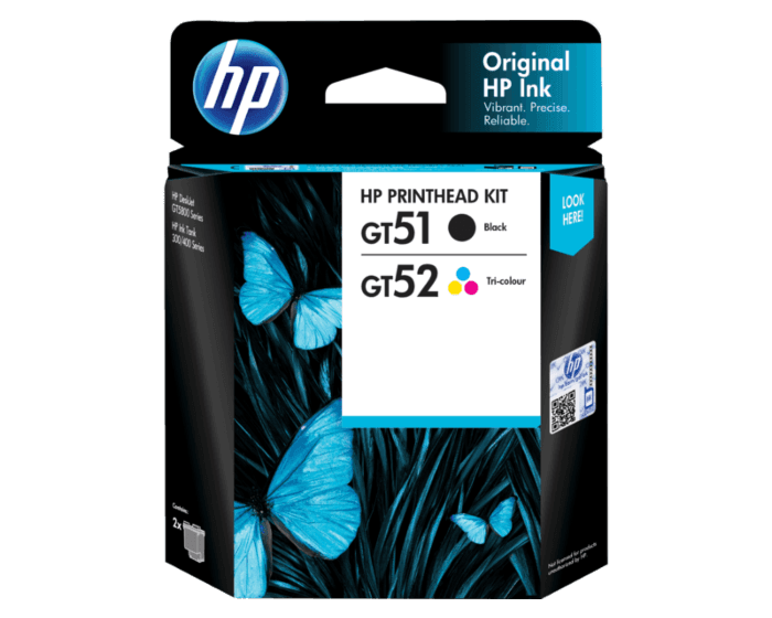 HP GT51/GT52 黑色/三色打印头更换套件(适用于HP Deskjet GT 5810/5820;HP Ink Tank 310系列/HP Ink Tank WL410系列)